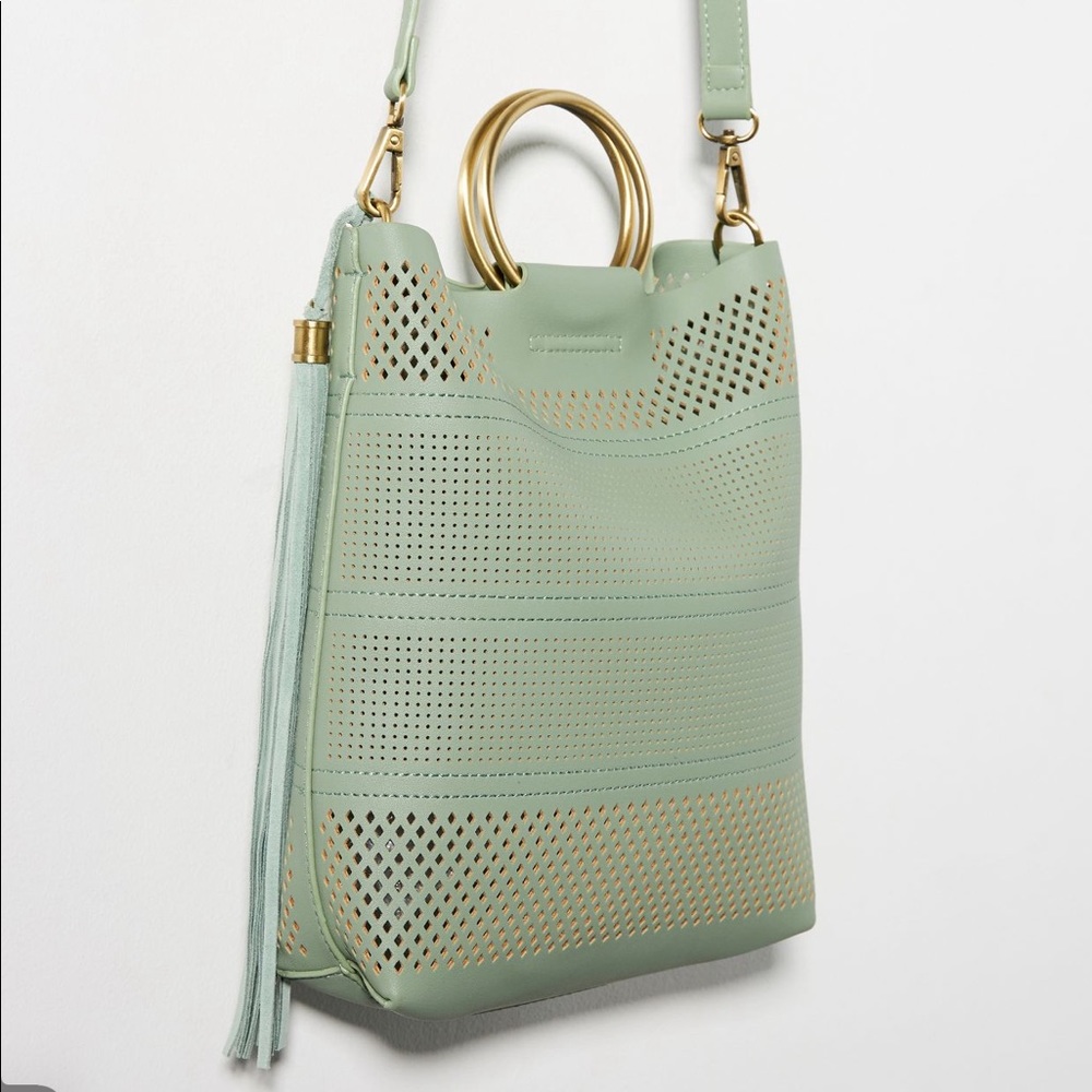 NWT Anthropologie mint green ring crossbody